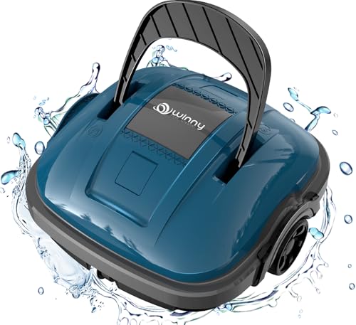 Robot Limpeza de fundos de piscina elétrica sem cabo para aspirador piscinas de até 80 m², 100 m de filtração dupla e estacionamento automático, robô limpa-fundos piscina com motores de dupla tração