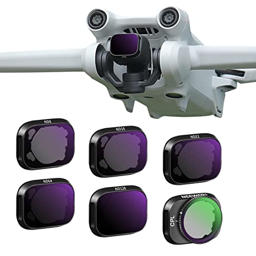 NEEWER Conjunto de filtros ND compatível com dji Mini 3 Pro, mini 3 Pro acessórios de filtro de lente de câmera, 6 pacotes - CPL, ND8, ND16, ND32, ND64, ND128