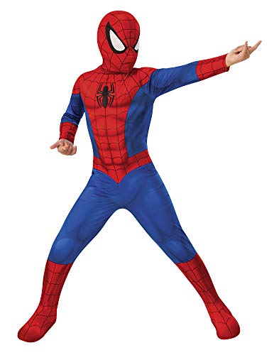 Rubies Disfraz Spider-man Classic para niños y niñas, Jumpsuit liso con cubrebotas y máscara, Licencia Oficial Marvel, para fiestas, regalos, cumpleaños, Carnaval