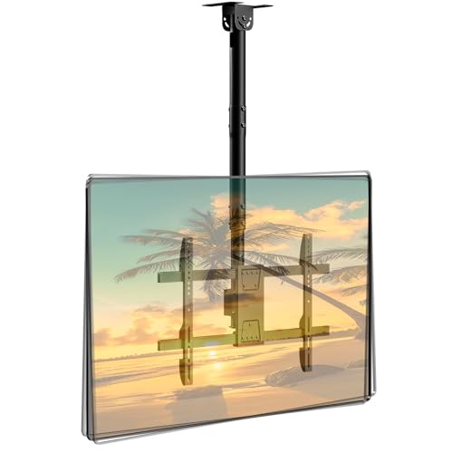 Suporte de teto para televisão, ajustável e inclinável, compatível com a maioria das televisões de 43 a 86 polegadas, suporte de teto Full-Motion, suporta até 60 kg, compatível com VESA 600 x 400 mm