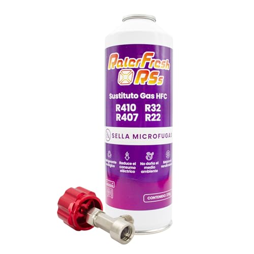 Gas Refrigerante Ralerfresh RS substituto de gás R410, R32, R407 e R22 recarga de gás refrigerante orgânico para ar condicionado Split ecológico eficiente recarga rápida (garrafa RSs + chave)