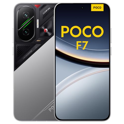 XIAOMI POCO F7 Smartphone de 12 + 256 GB, câmara Sony de 50 MP com OIS, ecrã AMOLED de 6,83 polegadas 1,5 K a 120 Hz, Snapdragon 8s Gen 4, Hypercharge 90W, carregador não incluído, prata (versão ES)