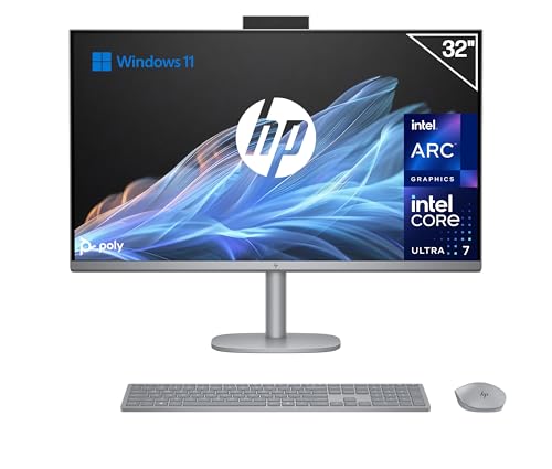 HP OmniStudio X All-in-One 32 UHD 4K (processador Intel Ultra 7-155H, 32 GB RAM, 1TB SSD, gráfico Intel ARC, Windows 11), teclado QWERTY espanhol, prateado