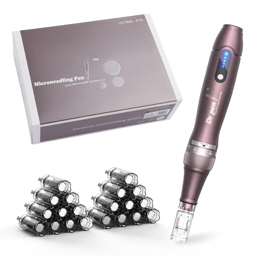 Dr.Pen Última A10 Derma-Pen Microneedling caneta sem fios e profissional com 22 cartuchos de substituição - máquina de micro agulhas ajustável para os cuidados da pele