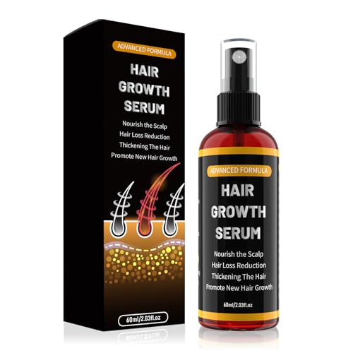 Sérum spray cabelo homens/mulheres, acelera o crescimento, evita quedas, com biotina e óleo de alecrim, favorece cabelos e barba, macio, não oleoso, 60 ml