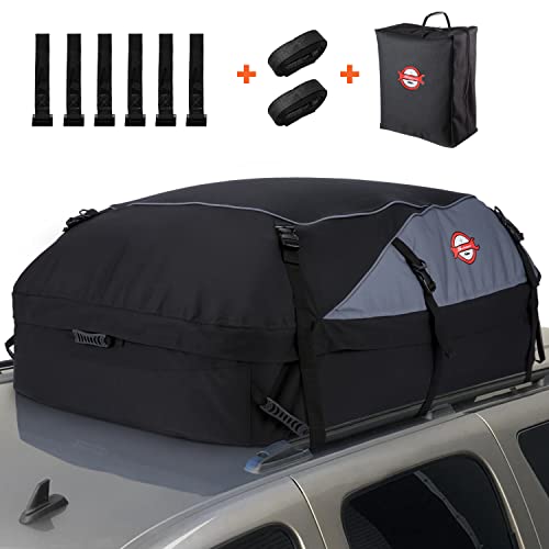 Sailnovo Baú teto carro impermeável porta-malas teto carro porta-bagagens carro teto mala de teto carro dobrável impermeável para viagens e bagagem com 8 correias reforçadas, 6 ganchos (580 L/1000D)