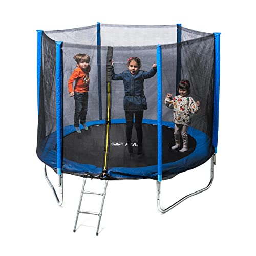 Cama elástica infantil trampolim de tamanho grande para meninos e meninas, com rede de segurança, ideal para exteriores, disponível em 2 dimensões de 250 cm e 305 cm de diâmetro