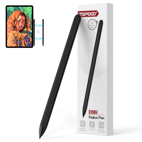 Lápis para recarregáveis 2, EMR lápis com apagador, nível de pressão 4096, rejeição de palma e absorção magnética, lápis digital compatível com Remarkable 2/1/Samsung/Dell/Microsoft//Lenovo