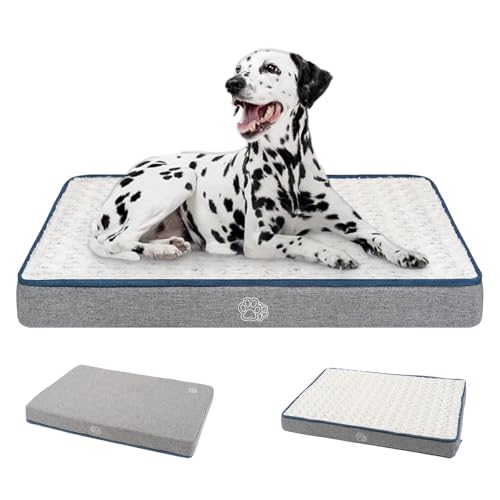 EMPSIGN Cama cão animais de estimação impermeável de dupla face (quente e frio), capa removível lavável na máquina, tapete de cama para cães grande para dormir (XL, cinzento)