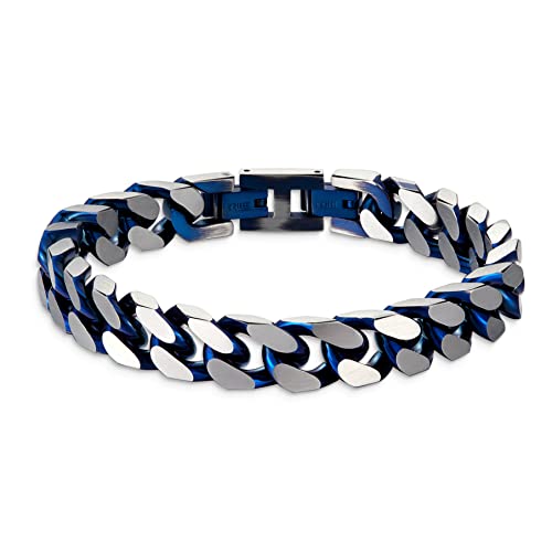 LUCKY2+7 Pulseira homem - corrente cúbica fivela magnética de aço inoxidável