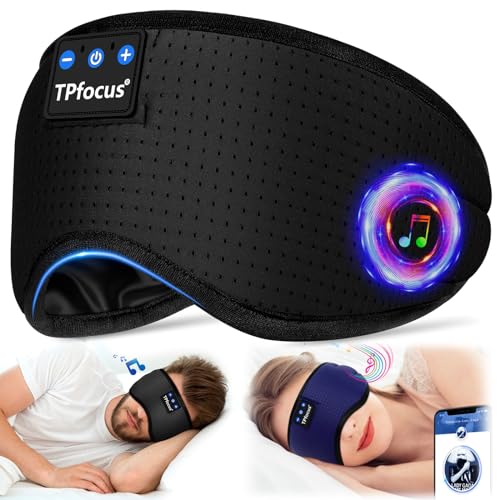 TPfocus Anti-face para dormir auriculares Bluetooth 5.2 bandana, auriculares sem fios para dormir para de lado, escritório, viagens aéreas, gadgets tecnológicos geniais, presentes únicos (preto)