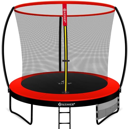 KESSER® Rede de segurança de substituição para trampolim, rede de proteção para trampolim, resistente a raios UV, Ø 244, 305, 366, 427 cm, porta de entrada com fecho de correr