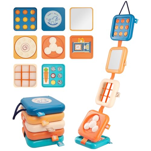 BESCOST Busy Board Montessori, cubo de atividades para bebé, brinquedo para bebé mais de 18 meses, brinquedos educativos de motocicleta fina, brinquedos presentes para meninos e meninas aniversário