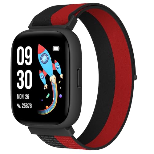 BIGGERFIVE Pulseira de atividade meninos meninas 5-16, 1,8" relógio inteligente podómetro, frequência cardíaca, resistente à água IP68, monitor de sono, despertador, jogos de quebra-cabeças com/sem
