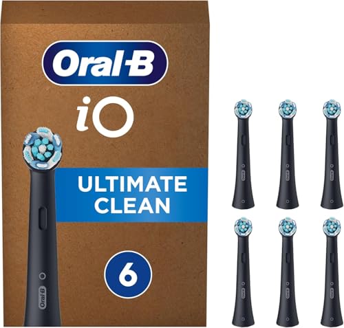 Oral-B iO Ultimate Clean cabeça de escova elétrica preta, embalagem de 6 unidades, adequada para caixas de correio