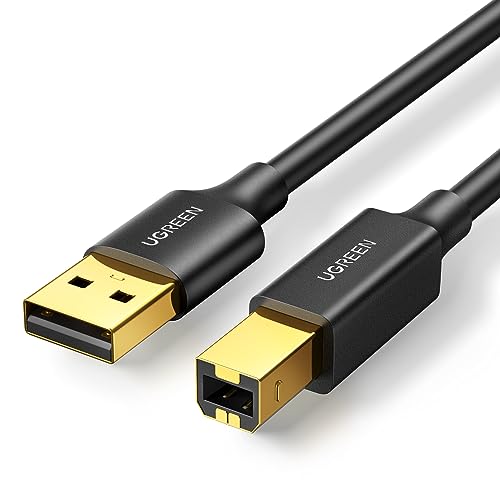 UGREEN Cabo de impressora USB A 2.0 a tipo B para HP Epson Brother Canon Lexmark, scanner, fax (1,5 m)