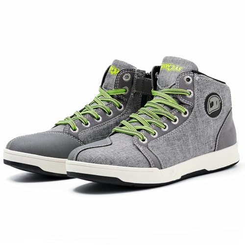 IRON JIA'S Botas de mota para homem, sapatilhas de motocicleta casuais antiderrapantes, sapatilhas de motocross impermeáveis