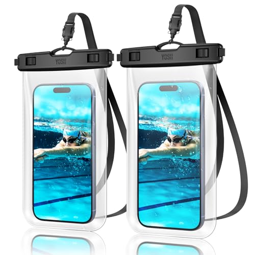 YOSH IPX8 Capa impermeável telemóvel [design sem bordas], 2 unidades capa aquática para telemóvel, 7,2" impermeável Phone Case universal para iPhone 16 15 14 Pro MAX Xiaomi 15 14 14 Ultra Redmi Note