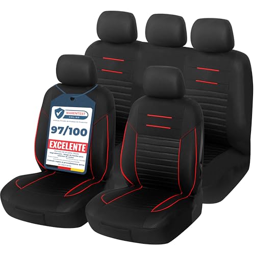 Upgrade4cars Capas de assento de carro universais preto vermelho | cobertura universal | protetor de assento dianteiro para a frente e traseira | acessórios interior decoração