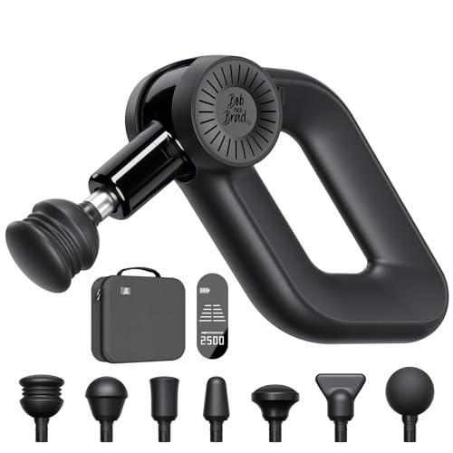 Pistola de massagem muscular, Bob and Brad D6 Pro pistola de massagem com 16 mm de amplitude, massagem de arma de tecido profundo profissional potente, massajador muscular de percussão relaxamento