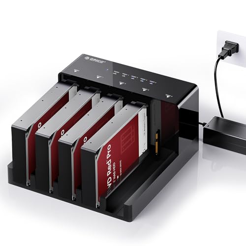 ORICO Base de conexão Docking Station 5 HDD discos rígidos estação USB 3.0 a SATA estação de acoplamento para 2,5/3,5 polegadas HDD/SSD- suporta até 90 TB, preto (6558US3-C)