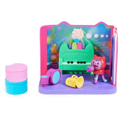 A casa de bonecas de GABBY - a sala de música com 1 figura de DJ capuz, 2 acessórios, 2 caixa surpresa e móveis - 6065830 - brinquedos meninas 3 anos - presente menina 3 anos +