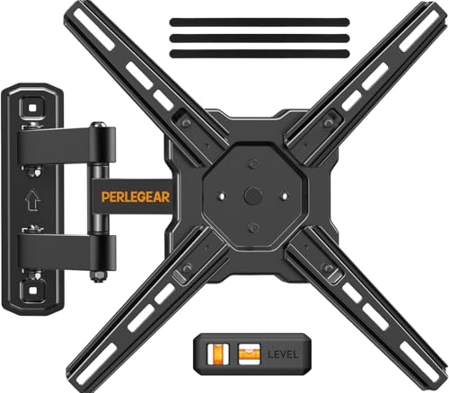 Perlegear Suporte de parede para televisores de 26 a 50 polegadas, movimento completo giratório e inclinável suporte TV, braço TV até 25 kg, MAX VESA 300 x 300 mm
