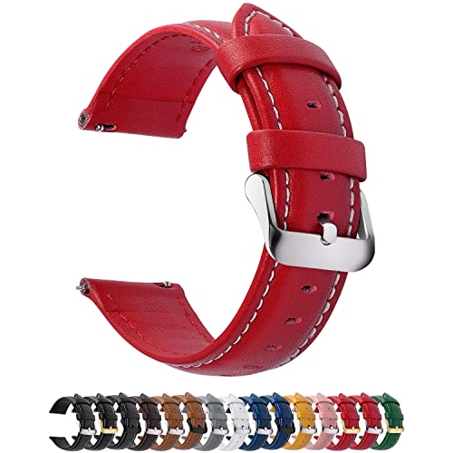 Fullmosa Axus, Pulseira de pele, 12 cores, para relógio, Huawei, Samsung, 14 mm, 16 mm, 18 mm, 19 mm, 20 mm, 22 mm, 24 mm