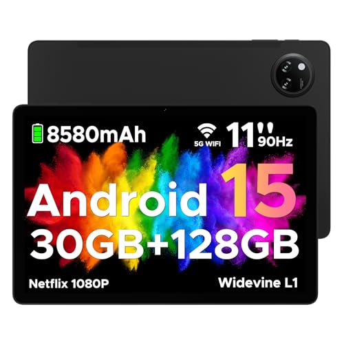 DOOGEE Tab A9 Pro Tablet Android 15, Tablet de 11 polegadas 30 GB + 128 GB/2TB, bateria 8580 mAh, tablets Gaming Octa-Core, tablet PC com 5G WiFi/13 MP+5 MP/Widevine L1/Do. ble Altifalante /Face ID