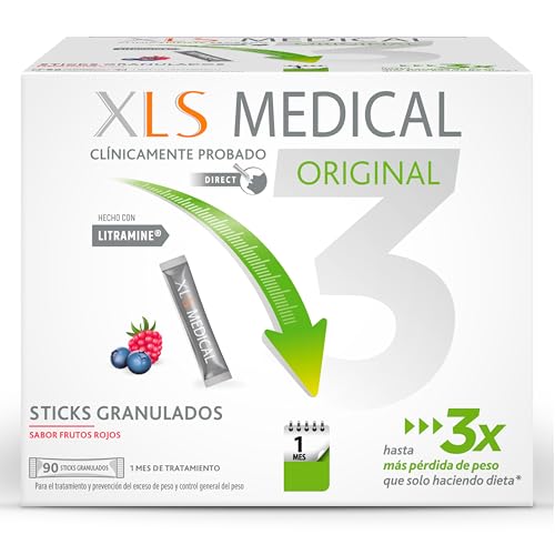 XLS Medical Embalagem original de 1 mês de tratamento (90 sticks), perde até 3 vezes mais peso do que apenas fazendo dieta