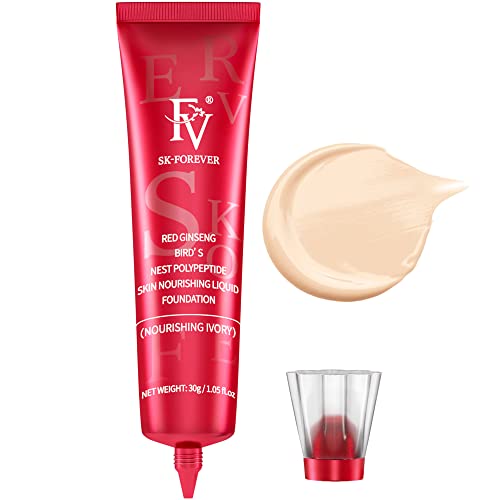 FV Base de maquilhagem hidratante, acabamento natural e cobertura média, impermeável de longa duração base de maquilhagem pele seca / mista, 30 g, Nourishing Ivory