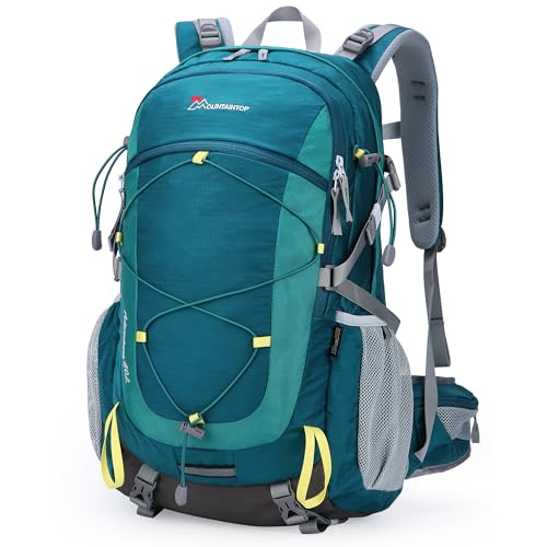 MOUNTAINTOP Mochila de caminhada de 40 litros unissexo, impermeável com cobertura de chuva, ideal para trekking, viagens e campismo, design ergonómico e espaçoso para homem e mulher