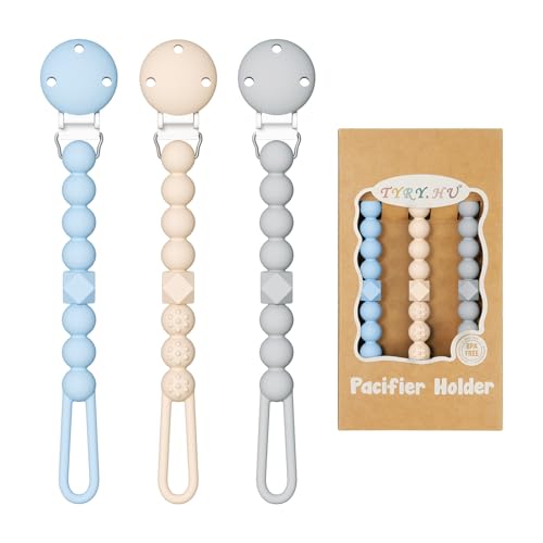 TYRY.HU Chupeteiro de silicone correntes chupeteiras bebé mordedor Soothie Clip suporte chupetas de uma peça pacote de 2 chupetas para meninos e meninas em BPA