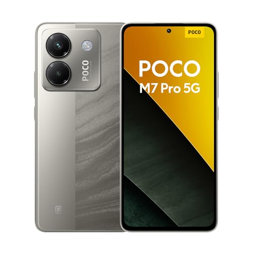 Xiaomi POCO M7 Pro 5G Smartphone de 8 + 256 GB, câmara de 50 MP Sony com OIS, ecrã AMOLED de 6,67" de 120 Hz, carregamento turbo de 45 W, carregador não incluído, prateado (versão ES)