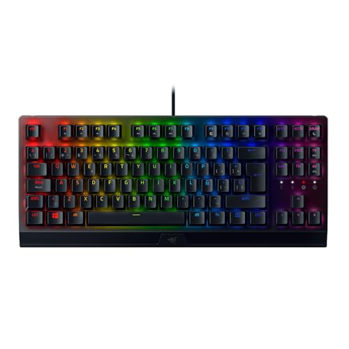 Razer BlackWidow V3 Tenkeyless (Yellow Switch) - teclado compacto para jogos com interruptores mecânicos (teclas ABS, iluminação RGB cromada) teclado espanhol - preto