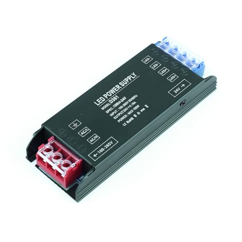 KSIBNW Transformador 220 V a 24 V 4A, fonte de alimentação de 100 W, fonte de alimentação comutada extra fina para tiras LED, AC 220 V a DC 24 V 4A 100 W