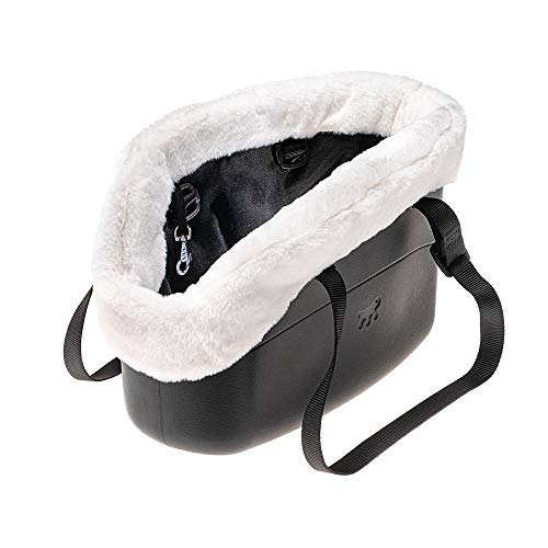 Ferplast Bolsa para cães WITH-ME WINTER, EVA, plástico de borracha macio com revestimento de ecocouro, alças reguláveis, trela de segurança incluída, 21,5 x 43,5 x h 27 cm, preto