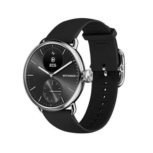 Withings ScanWatch 2, Relógio inteligente de saúde cardíaca para homem e mulher: ECG, SpO2, controlo de temperatura, sono, saúde respiratória e ciclo, autonomia de 30 dias, iOS e Android