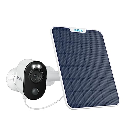 Reolink 4K 8MP Câmara de vigilância WiFi exterior solar, câmaras de vigilância sem fios com bateria 2,4 GHz/5 GHz Wi-Fi, visão noturna colorida, detecção Smart, nuvem, Argus 3 ultra com painel solar