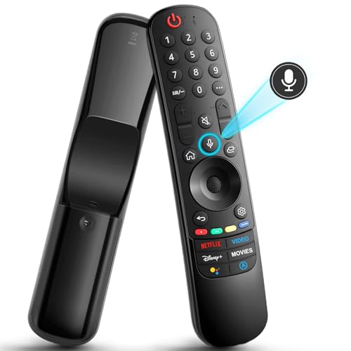Voice Magic Controlo remoto compatível com LG Smart TV 2018-2024, MR24GA MR23GA MR22GA MR21GA MR20GA, controlo remoto mágico de substituição com função de voz e ponteiro