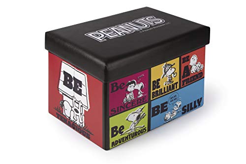 Excelsa Box porta-objetos com assento Peanuts, multicolorido, 38 x 32 x 32 cm