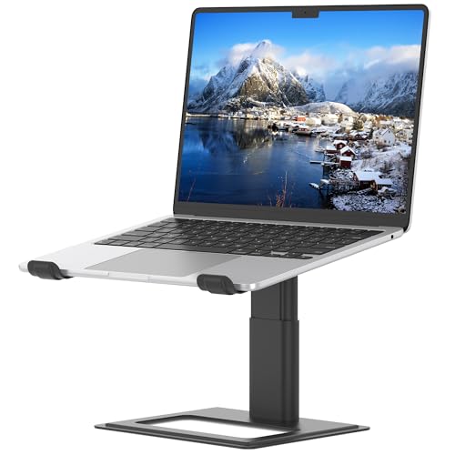 SOUNDANCE Suporte ajustável e ergonómico para portátil, compatível com portáteis de 10 a 17,3 polegadas, alumínio preto