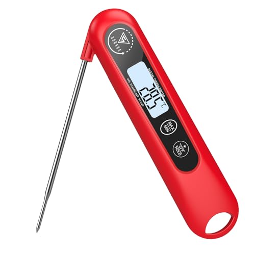 DOQAUS Termómetro cozinha digital de leitura instantânea de 3s, termómetro para alimentos com onda comprida dobrável, termómetro de carne com ecrã LCD para carne, BBQ, alimentos, líquidos, óleo, água