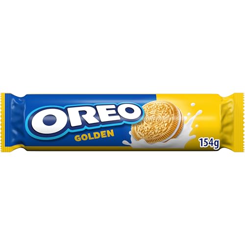 Oreo Golden, Bolachas com creme de baunilha, os biscoitos Oreo Golden são ótimos para desfrutar de uma bebida rápida e fácil, embalagem de 154 g