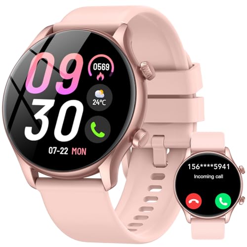 Relógio inteligente mulher, 1,39" Display Smartwatch com chamadas, Smart Watch monitor de sono/SpO2, pedómetro, 120 modos desportivos, IP68 impermeável relógio desportivo para Android iOS, rosa rosa