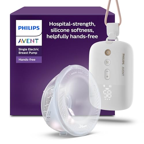 Philips Avent extrator de leite elétrico individual mãos livres, motor com grande capacidade de sucção, imita o ritmo de ingestão do bebé, bombeia até 85 vezes por minuto, SCF531/11