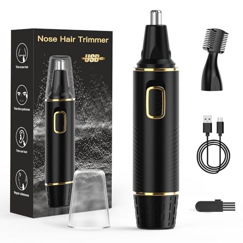 Brigin Corta-pelos nariz e orelha profissional indolor, aparador pelos nariz vela facial resistente à água USB recarregável, aparador elétrico para nariz barba de sobrancelha e cabelo facial