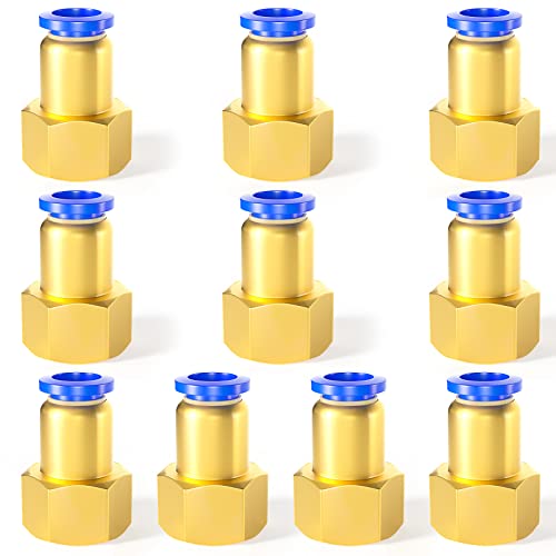 ERGAOBOY 10 peças 8 mm tubo OD x 1/4 BSP fêmea reto empurrar para ligar pneus acessórios (PCF8-02)