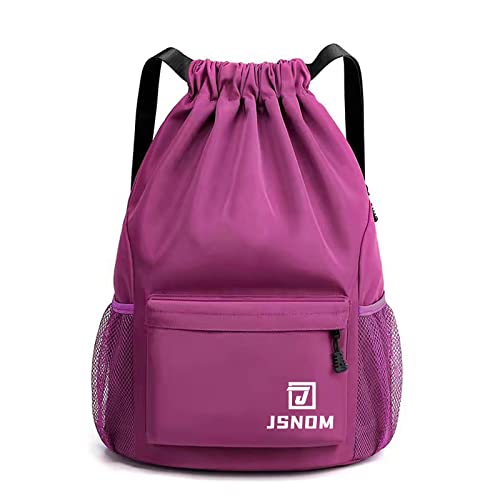 JSNOM Mochila cordas homem mala casual: Mochilas de tecido corda bolsa ginásio com cordão desporto Talega saco praia para viagens desportivas ioga grande Gymsack para unissexo mulher