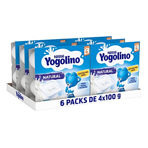 YOGOLINO NESTLÉ natural, a partir de 6 meses, pack de 6 (4 x 100 g), fórmula melhorada